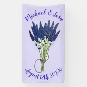 Lavender Bunch Garden Party Wedding Bridal Shower Banner