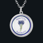 Lavender Bunch Garden Party Wedding Bridal Shower Silver Plated Necklace<br><div class="desc">Design features an original marker illustration of a bunch of purple lavender, an garden staple popular as an ornamental plant and culinary herb. Used fresh, dried, and as an essential oil in medicine and cosmetics, the perennial lavender (lavandula) flower is known for its fragrant scent. Ideal for a wedding, bridal...</div>