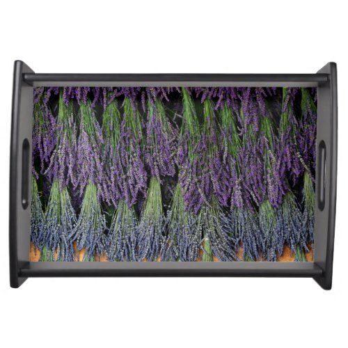 Lavender Bundles on a Drying Rack Serving Tray