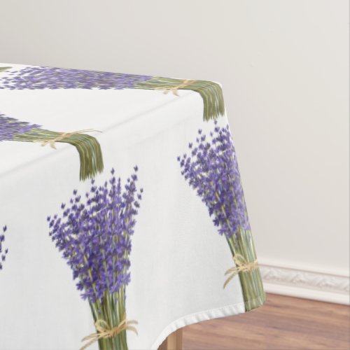 Lavender Bundles purple flowers white green Tablecloth