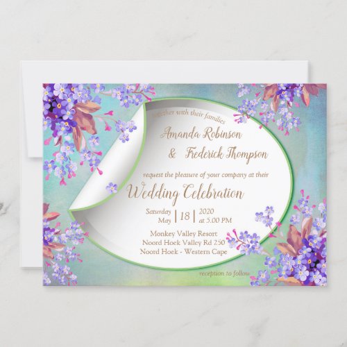 Lavender Burgundy Wedding Invitation