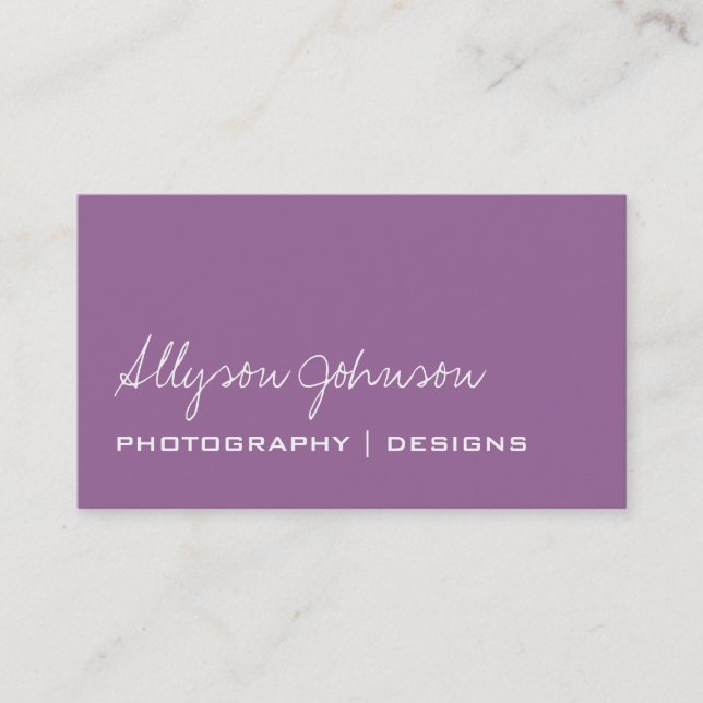 Lavender  Business Cards (Front)