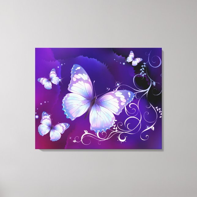 Lavender Butterflies Canvas Print (Front)