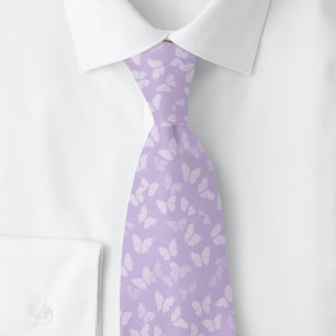 Lavender Butterflies Neck Tie
