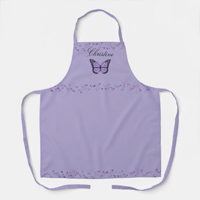 lavender butterfly apron (Front)