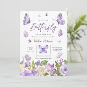 Lavender Butterfly Baby Shower Invitation (Standing Front)