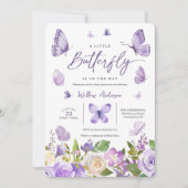 Lavender Butterfly Baby Shower Invitation (Front)