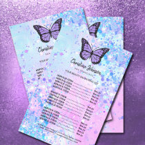 lavender butterfly beauty salon flyer
