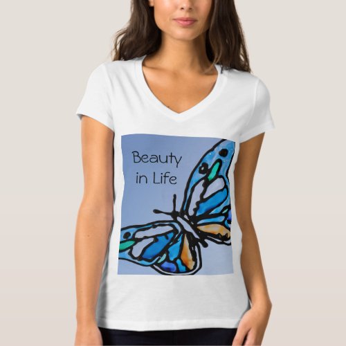 Lavender Butterfly Bridesmaid Modern Bachelorette T_Shirt