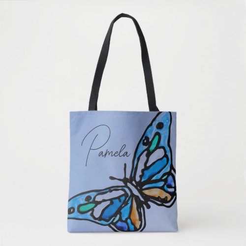 Lavender Butterfly Bridesmaid Modern Bachelorette Tote Bag