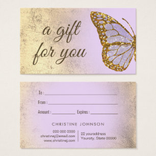 lavender butterfly design gift card