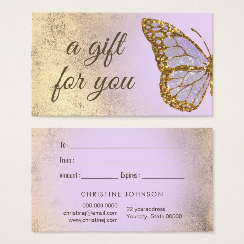 lavender butterfly design gift card