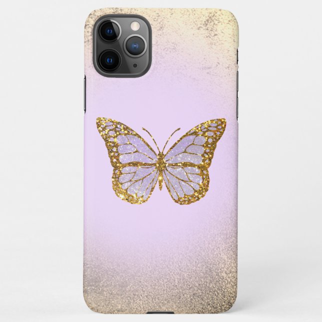  lavender butterfly design iPhone case (Back)