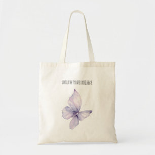 Lavender Butterfly Dreams Pistachio Dragonfly Tote Bag