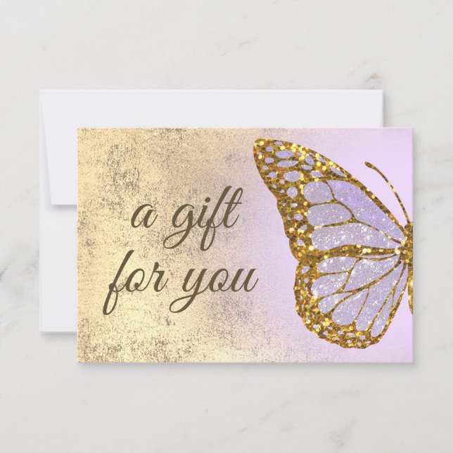 lavender butterfly  gift certificate (Front)