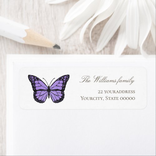 lavender butterfly label