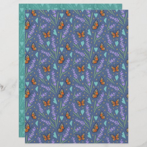 Lavender Butterfly Paper Sheet