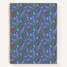 Lavender Butterfly Pattern Notebook