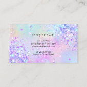 lavender butterfly simulated chunky glitter business card (Back)
