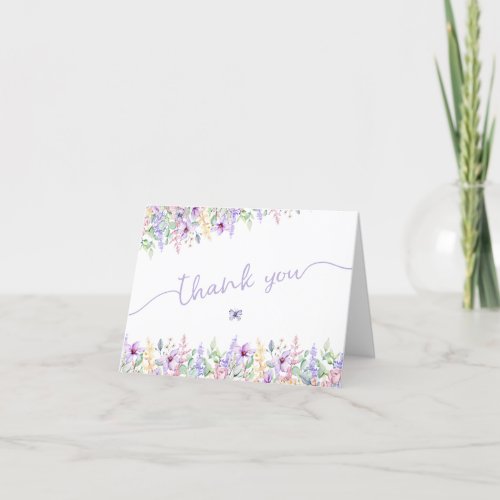 Lavender Butterfly Wildflower Garden Brunch Thank You Card