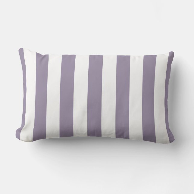 Lavender Cabana Stripes Lumbar Pillow (Front)