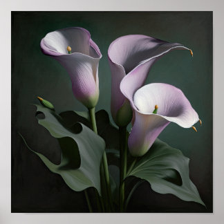 Lavender Calla Lilies Lily Flower Art Print Poster