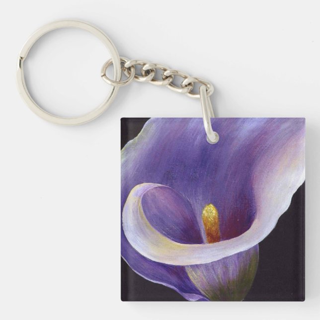 Lavender Calla Lily Keychain (Front)