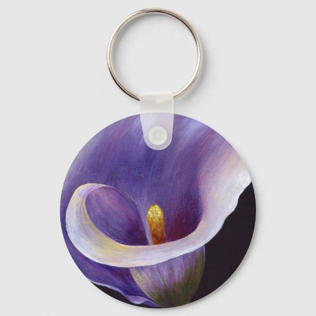 Lavender Calla Lily Keychain (Front)