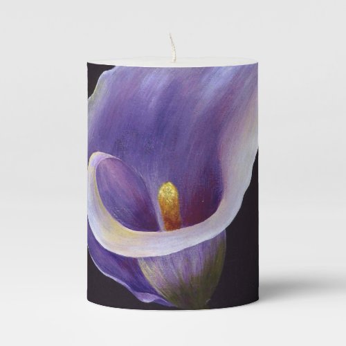 Lavender Calla Lily Pillar Candle