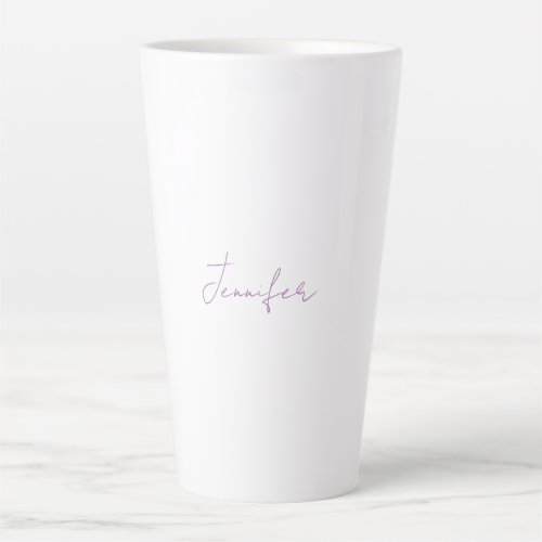 Lavender Calligraphy Elegant Plain Simple Name Latte Mug
