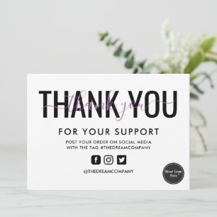 Lavender Calligraphy Thank You Media Insert Invitation