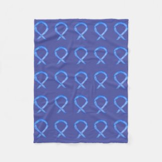 Lavender Cancer Awareness Ribbon Fleece Blankets