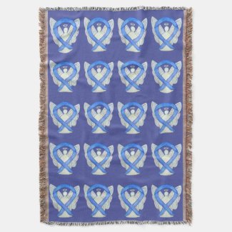 Lavender Cancer Awareness Ribbon Throw Blankets