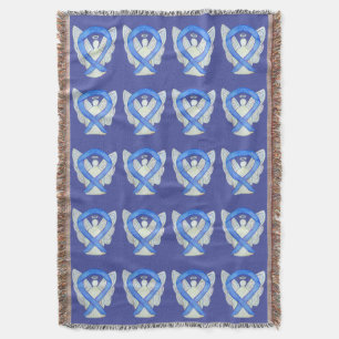 Lavender Cancer Awareness Ribbon Throw Blankets