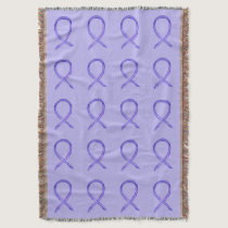 Lavender Cancer Awareness Ribbon Throw Blankets