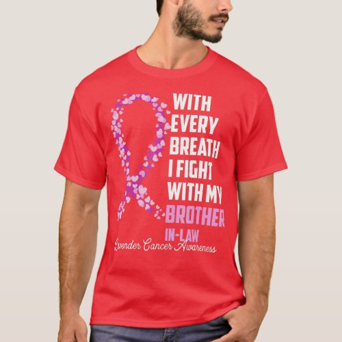 Lavender Cancer Purple Ribbon I Fight With My Brot T_Shirt