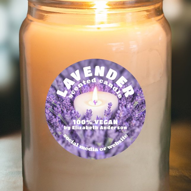 Lavender Candle Classic Round Sticker (Creator Uploaded)
