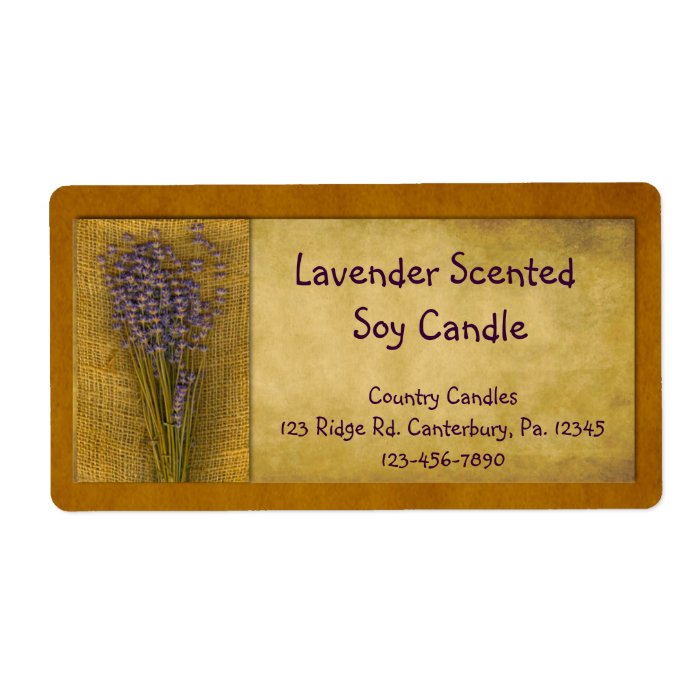 Lavender Candle Label