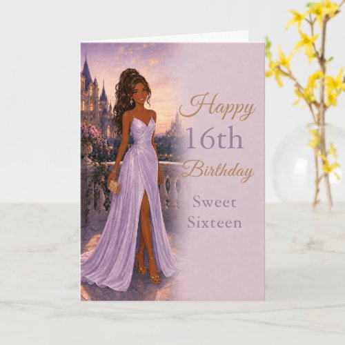 Lavender Castle Sweet Sixteen Birthday Card