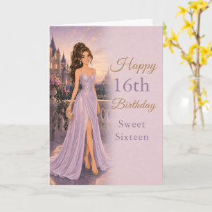 Lavender Castle Sweet Sixteen Birthday Card