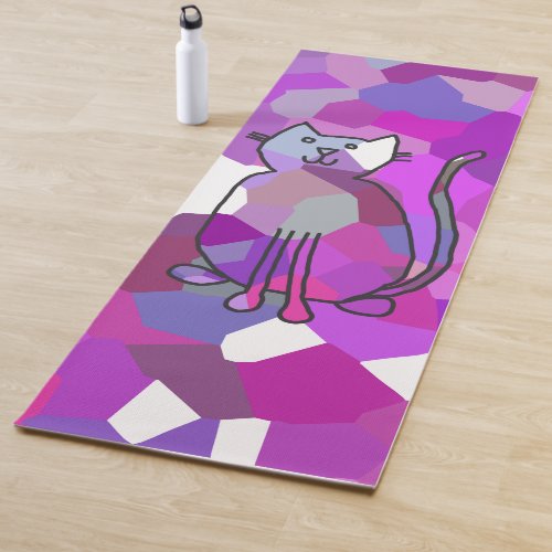 Lavender Cat Lovey Yoga Mat