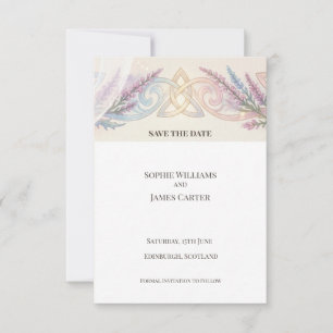Lavender Celtic Botanical Save the Date Card