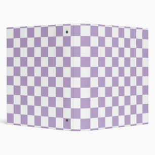 Lavender Checkerboard Pattern 3 Ring Binder