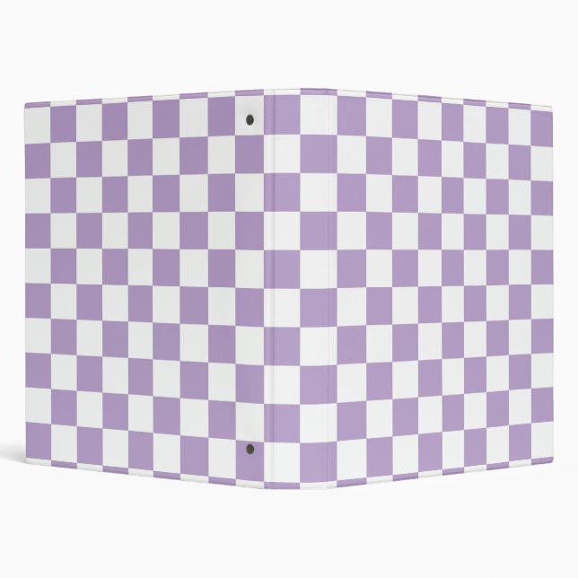 Lavender Checkerboard Pattern 3 Ring Binder (Background)