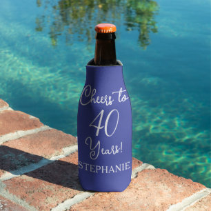 Lavender Cheers to 40 Years 40th Birthday Bottle Cooler