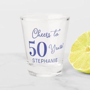 Lavender Cheers to 50 Years 50th Birthday Party Shot Glass