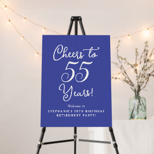 Lavender Cheers to 55 Years Retirement Welcome Foam Board