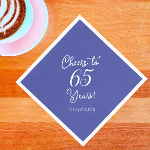 Lavender Cheers to 65 Years 65th Birthday Napkins