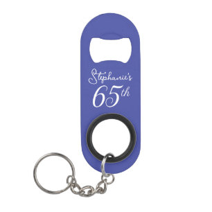 Lavender Cheers to 65 Years 65th Birthday Party Keychain Bottle Opener