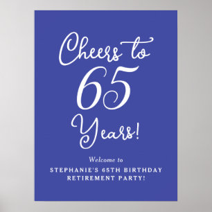 Lavender Cheers to 65 Years Retirement Party Poster